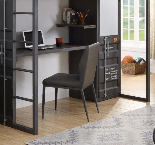Acme Cargo Gray Synthetic Leather & Gunmetal Chair