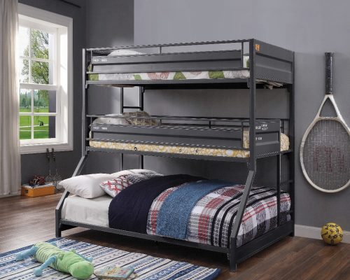 Acme Cargo Gunmetal Twin/Twin/Full Bunk Bed