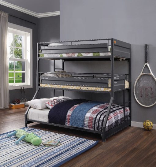 Acme Cargo Gunmetal Twin/Twin/Full Bunk Bed