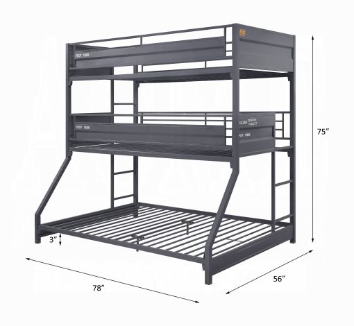 Acme Cargo Gunmetal Twin/Twin/Full Bunk Bed - Image 3