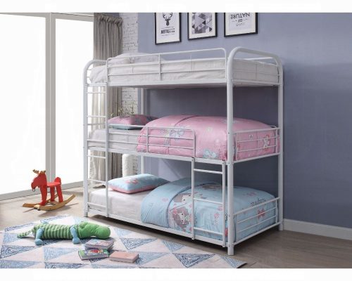 Acme Cairo White Triple Full Bunk Bed