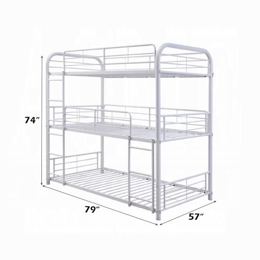 Acme Cairo White Triple Full Bunk Bed - Image 2