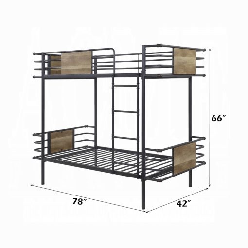 Acme Deliz Gunmetal Twin/Twin Bunk Bed - Image 4