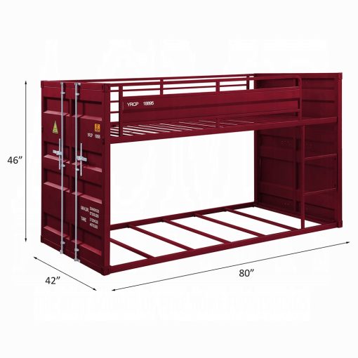 Acme Cargo Red Twin/Twin Bunk Bed - Image 4