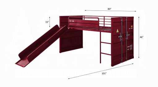 Acme Cargo Twin Loft Bed with Slide - Image 7