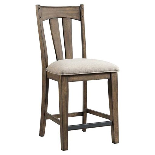 Intercon Whiskey River Gunpowder Grey Slat Stool