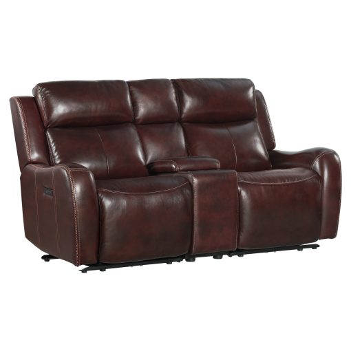 Intercon Wainwright Dual-Power Loveseat | Reddish Brown