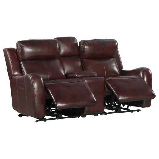 Intercon Wainwright Dual-Power Loveseat | Reddish Brown - Image 3
