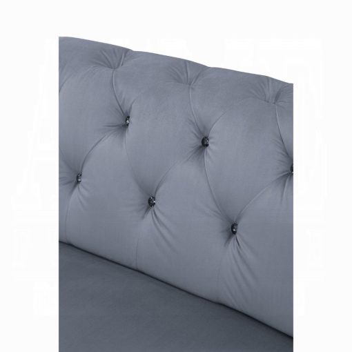 Acme Bois II Gray Velvet Modular - Armless Chair - Image 6
