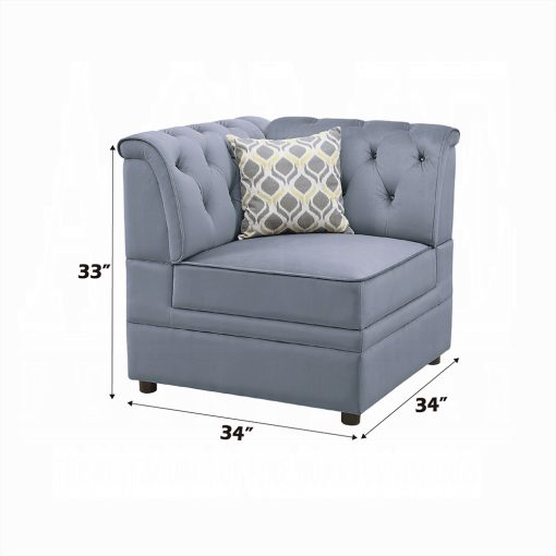 Acme Bois II Gray Velvet Modular - Wedge - Image 6