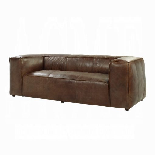 Acme Brancaster Retro Brown Top Grain Leather Sofa - Image 2