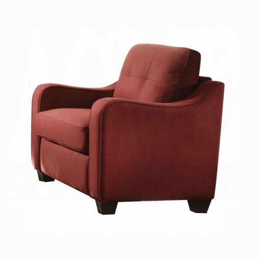 Acme Cleavon II Red Linen Chair