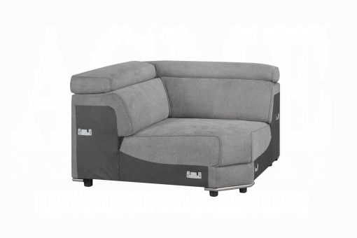 Acme Alwin Dark Gray Fabric Modular - Wedge - Image 3