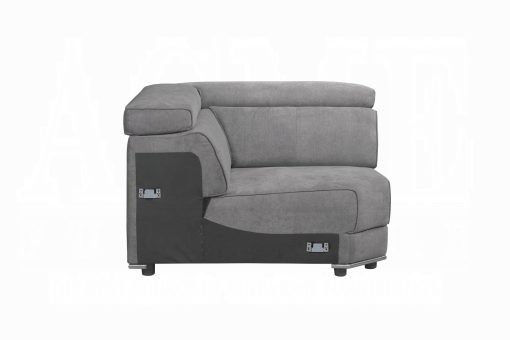 Acme Alwin Dark Gray Fabric Modular - Wedge - Image 2