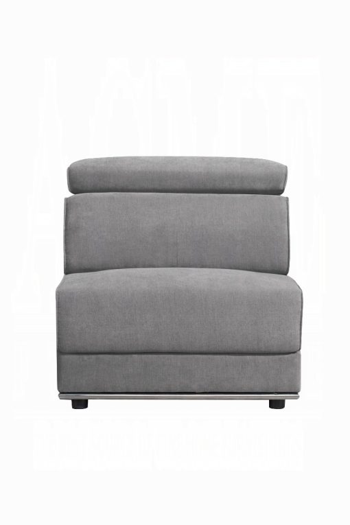 Acme Alwin Dark Gray Fabric Modular - Armless Chair - Image 2