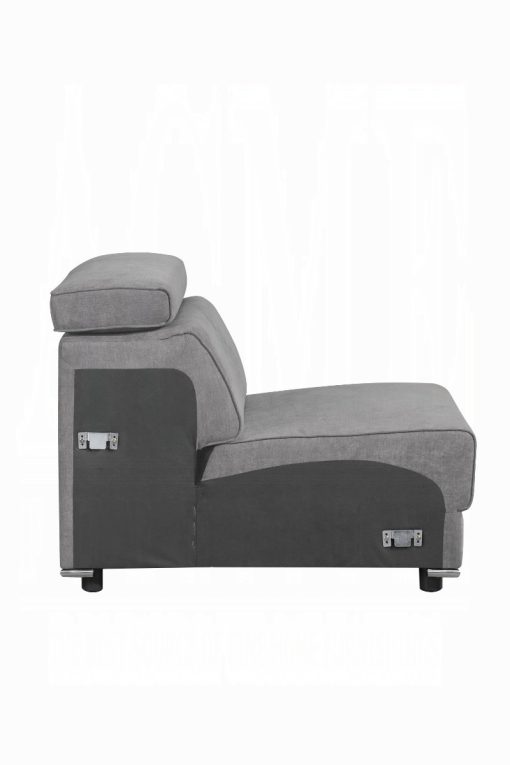 Acme Alwin Dark Gray Fabric Modular - Armless Chair - Image 3