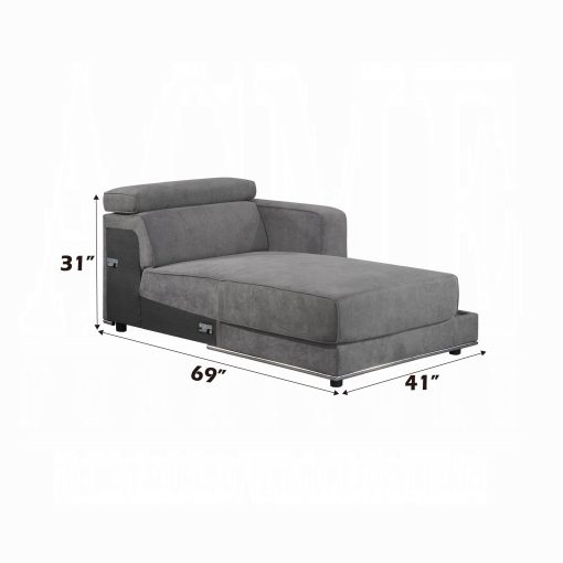 Acme Alwin Dark Gray Fabric Modular - Right Chaise - Image 5