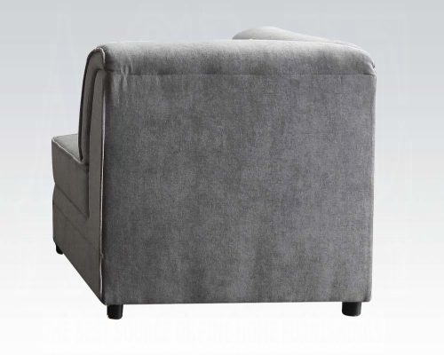 Acme Bois Gray Velvet Modular - Wedge with Pillow
