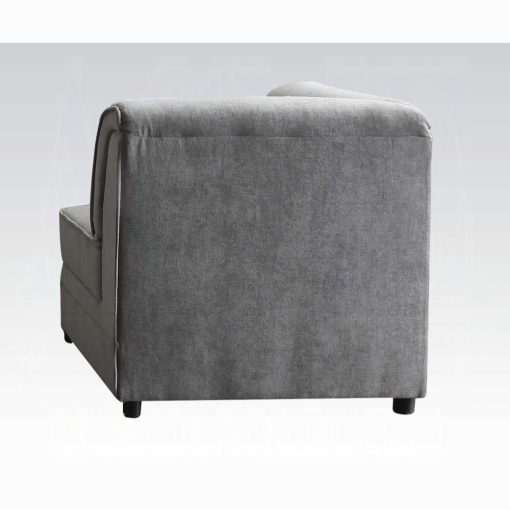 Acme Bois Gray Velvet Modular - Wedge with Pillow