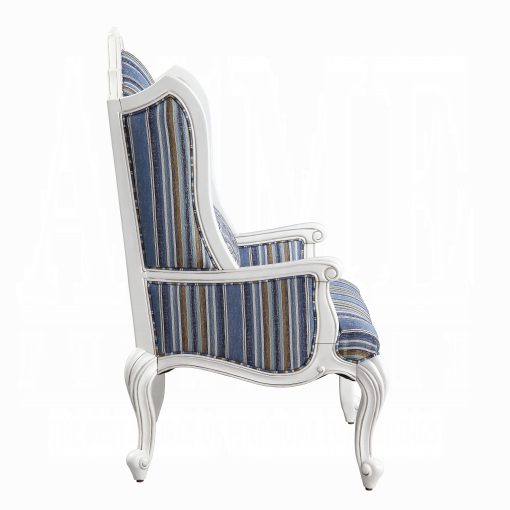 Acme Ciddrenar Fabric & White Chair with Pillow - Image 4