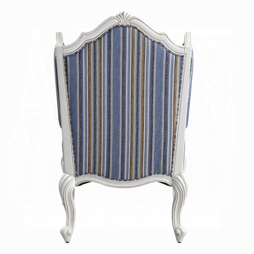 Acme Ciddrenar Fabric & White Chair with Pillow - Image 5