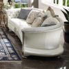 Acme Dresden II Pearl Synthetic Leather & Gold Patina Sofa with 7 Pillows