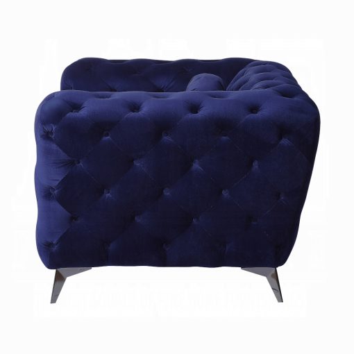 Acme Atronia Blue Velvet Sofa - Image 4