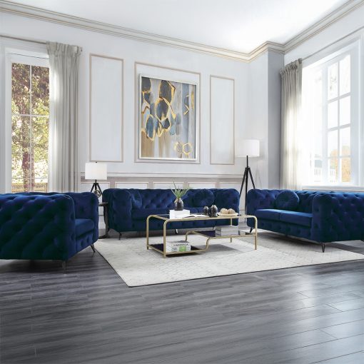 Acme Atronia Blue Velvet Sofa - Image 6