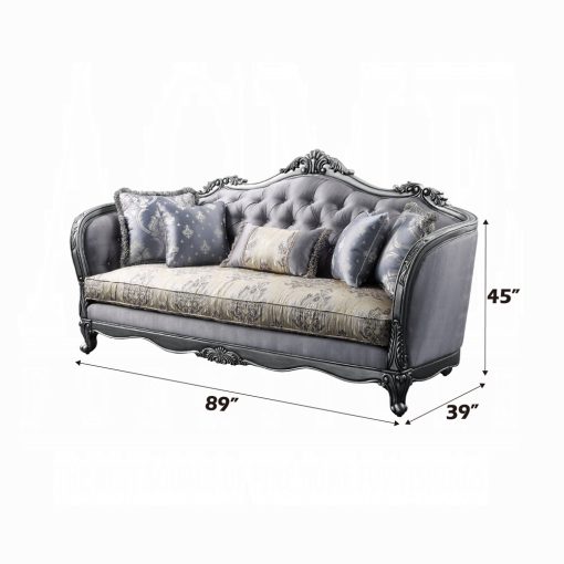 Acme Ariadne Fabric & Platinum Sofa with 5 Pillows - Image 6