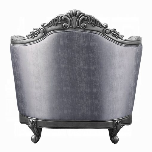 Acme Ariadne Fabric & Platinum Chair with Pillow - Image 5