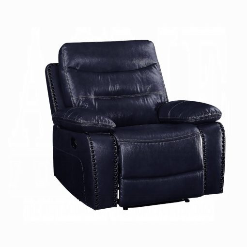 Acme Aashi Motion Navy Leather-Gel Match Recliner - Image 2