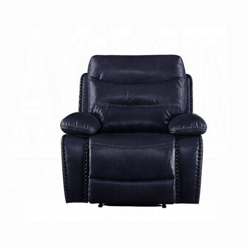 Acme Aashi Motion Navy Leather-Gel Match Recliner - Image 3
