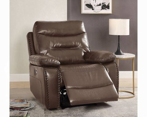Acme Aashi Power Motion Brown Leather-Gel Match Recliner