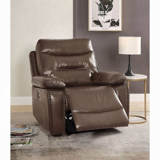 Acme Aashi Power Motion Brown Leather-Gel Match Recliner