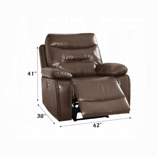 Acme Aashi Power Motion Brown Leather-Gel Match Recliner - Image 4