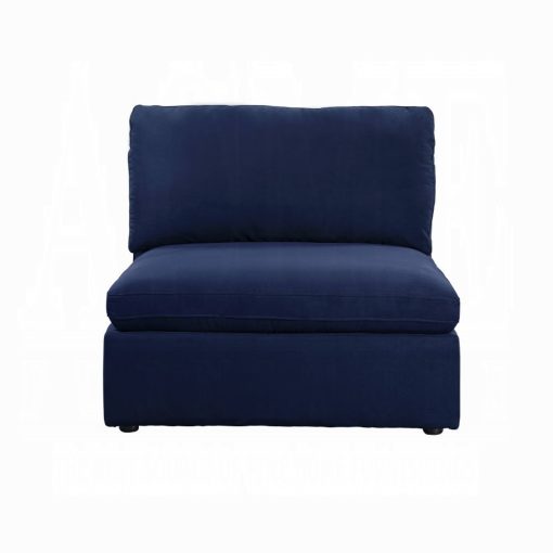 Acme Crosby Blue Fabric Modular - Armless Chair - Image 2