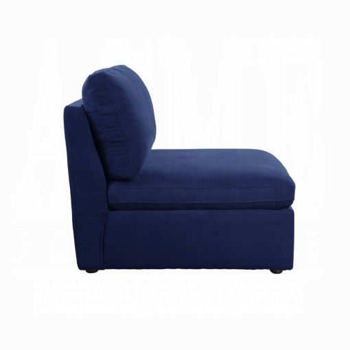 Acme Crosby Blue Fabric Modular - Armless Chair - Image 3