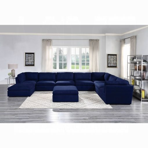 Acme Crosby Blue Fabric Modular - Armless Chair - Image 5