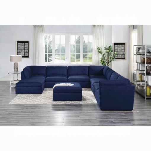 Acme Crosby Blue Fabric Modular - Armless Chair - Image 7