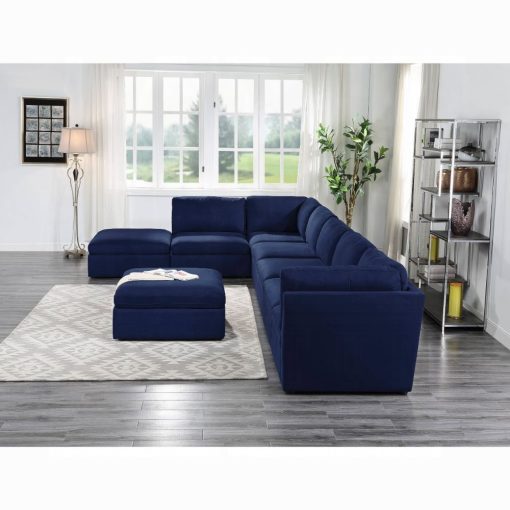 Acme Crosby Blue Fabric Modular - Armless Chair - Image 8