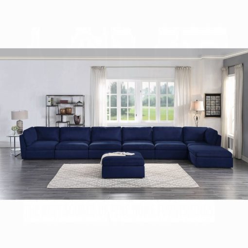 Acme Crosby Blue Fabric Modular - Armless Chair - Image 9