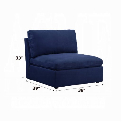 Acme Crosby Blue Fabric Modular - Armless Chair - Image 10