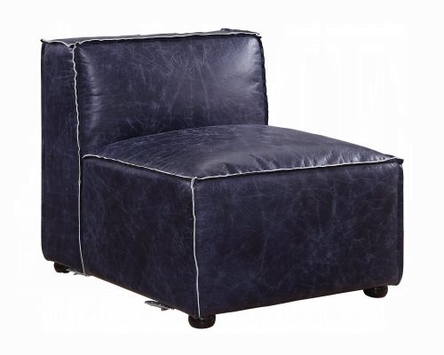 Acme Birdie Vintage Blue Top Grain Leather Modular - Armless Chair