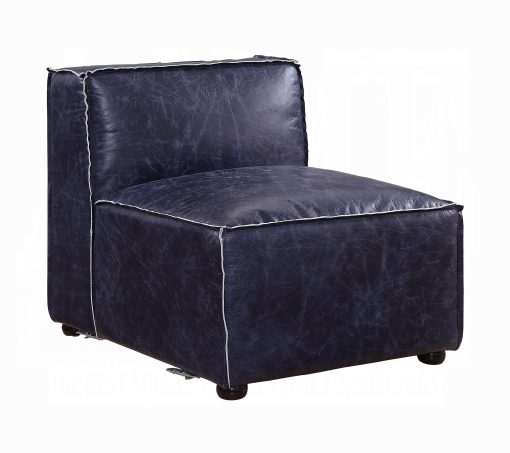 Acme Birdie Vintage Blue Top Grain Leather Modular - Armless Chair