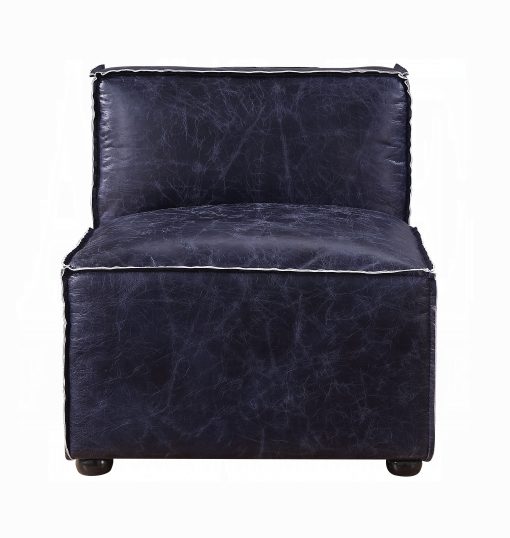 Acme Birdie Vintage Blue Top Grain Leather Modular - Armless Chair - Image 2