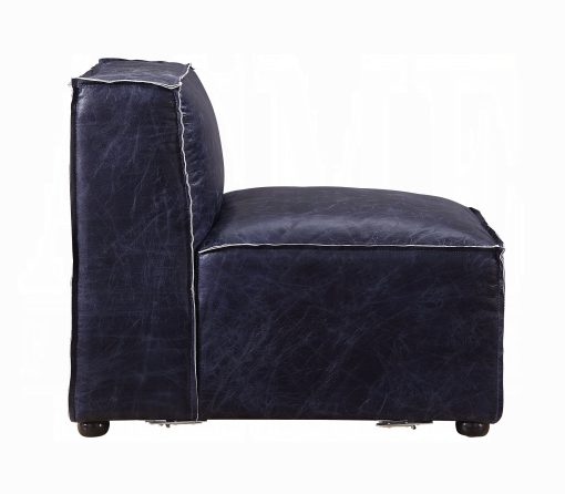 Acme Birdie Vintage Blue Top Grain Leather Modular - Armless Chair - Image 3