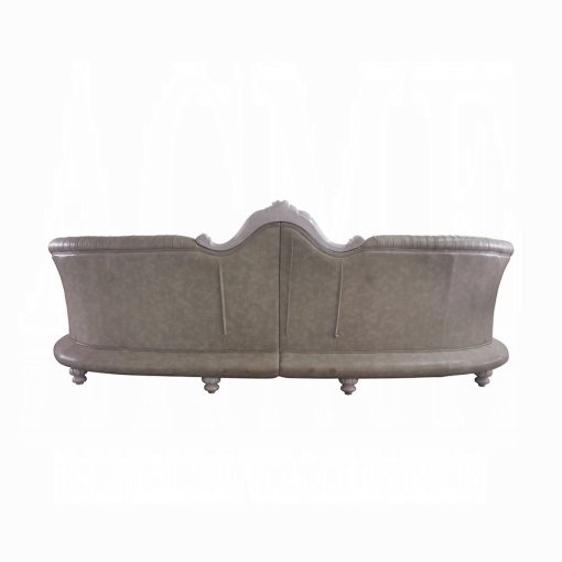 Acme Dresden Synthetic Leather & Vintage Bone White Sofa - Image 5