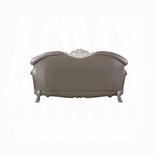 Acme Dresden Synthetic Leather & Vintage Bone White Sofa with 5 Pillows - Image 5