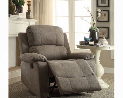 Acme Bina Gray Polished Microfiber Motion Recliner