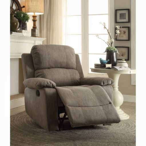 Acme Bina Gray Polished Microfiber Motion Recliner